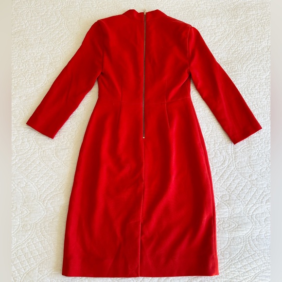 Kate Spade Sheila Red Sheath Dress 3/4 Sleeve Square Neck Holiday Size 2 NWT$398 - Picture 5 of 16